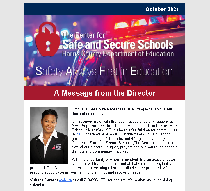 Image of the CSSS newsletter for Oct 2021